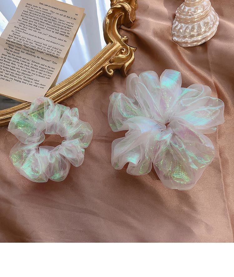 喜莱缘 梦幻人鱼姬网纱大肠发圈欧根纱少女简约可爱仙女森系头饰头绳