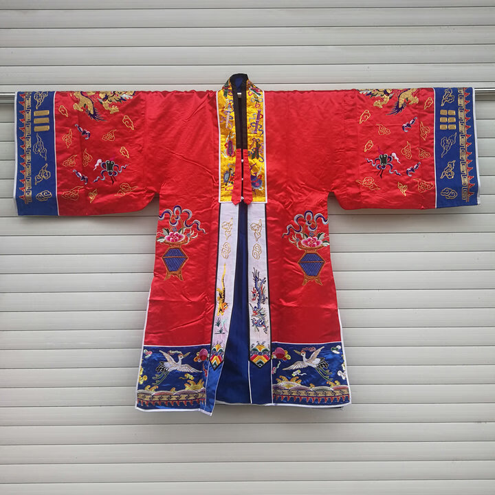 正一道法器用品法衣 道袍 五龙法衣小袖五龙衣高功衣 金线降衣 红色 s