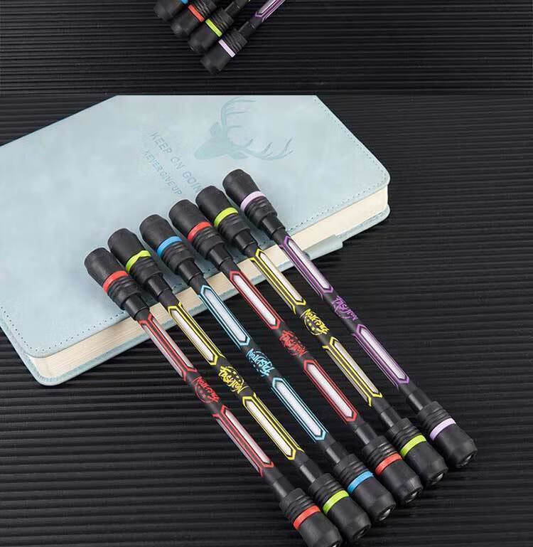 笔转转笔初学者防摔小中性笔学习用品减压笔比赛旋转笔黄色转转笔2支