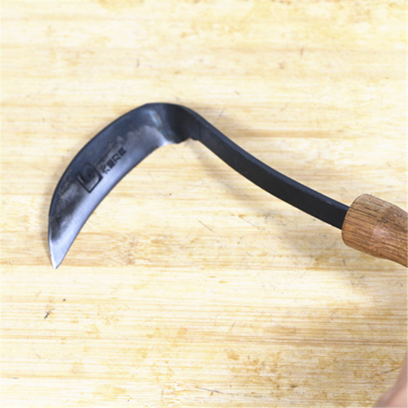 割韭菜专用小镰刀小号割刀子除草月牙锄迷你家用工具挖野菜蔬菜刀-科