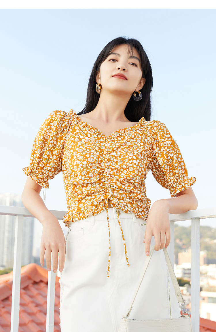 伊芙丽蕾丝棉布绣连衣裙2021年新款夏装裙子碎花复古泡泡袖碎花裙