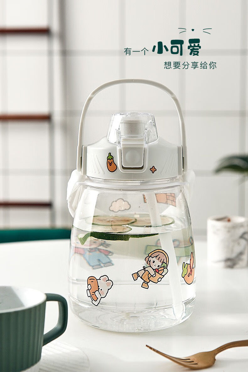 网红大肚水杯大肚子水杯大容量手机支架大肚杯便携可爱儿童杯学生网红
