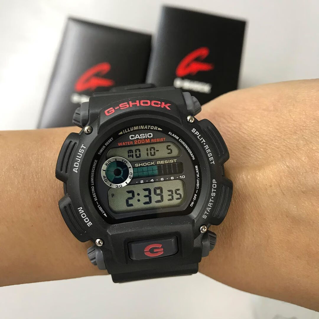 卡西欧casio男表黑武士g-shock运动防水防震黑金腕表学生大表盘电子双