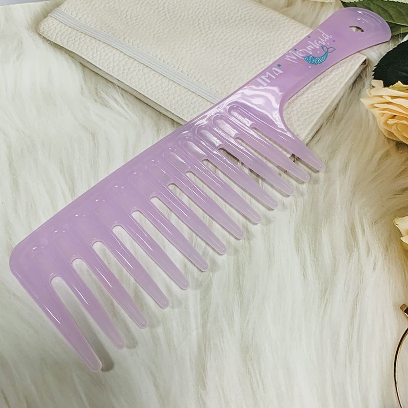 卷发专用大齿梳果冻卡通梳软胶折不断防静电加厚加宽齿梳发梳果冻大齿