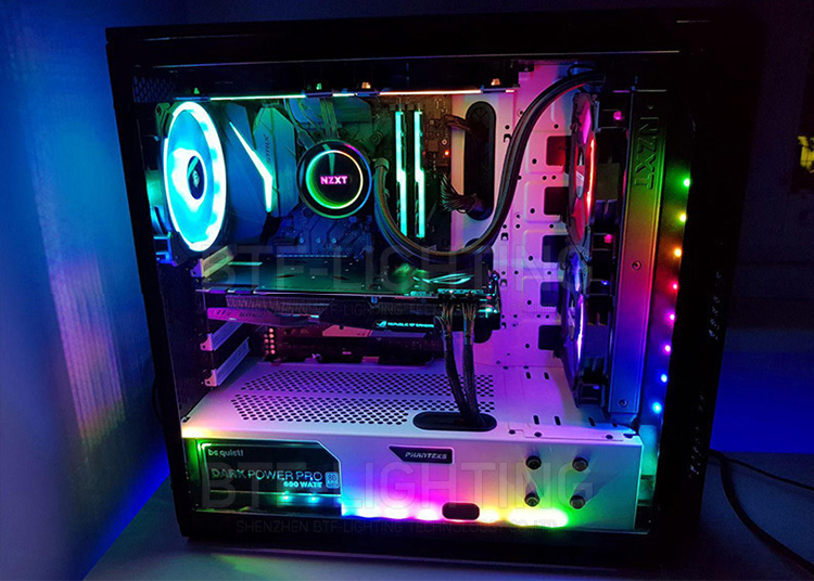 机箱灯带argb风扇华硕技嘉主板aura神光同步变色5v光污染电脑灯条 5v