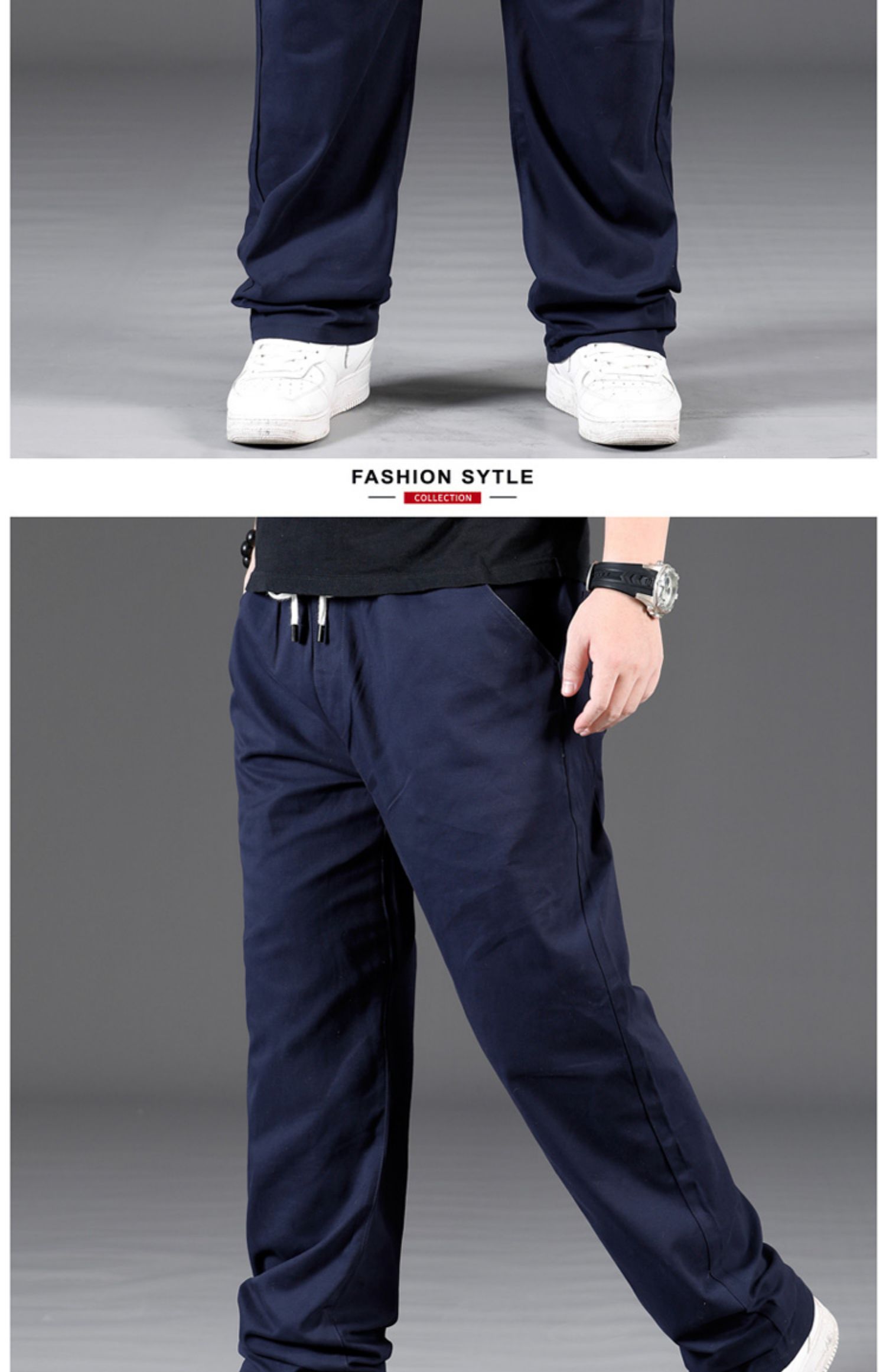 hla海·澜之家联名同款加肥加大码休闲裤男夏季宽松直筒纯棉胖子肥佬