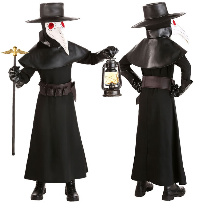 适用于鸟嘴医生万圣节瘟疫医生服装暗黑地牢英雄服乌鸦嘴医生舞台表演