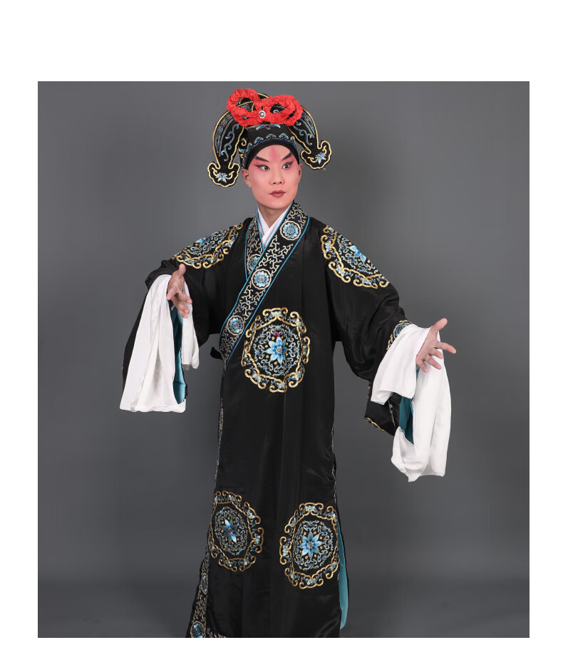 京剧服装武生戏曲戏剧衣袍戏剧演出武将将经典传统戏服团花武袍剑衣