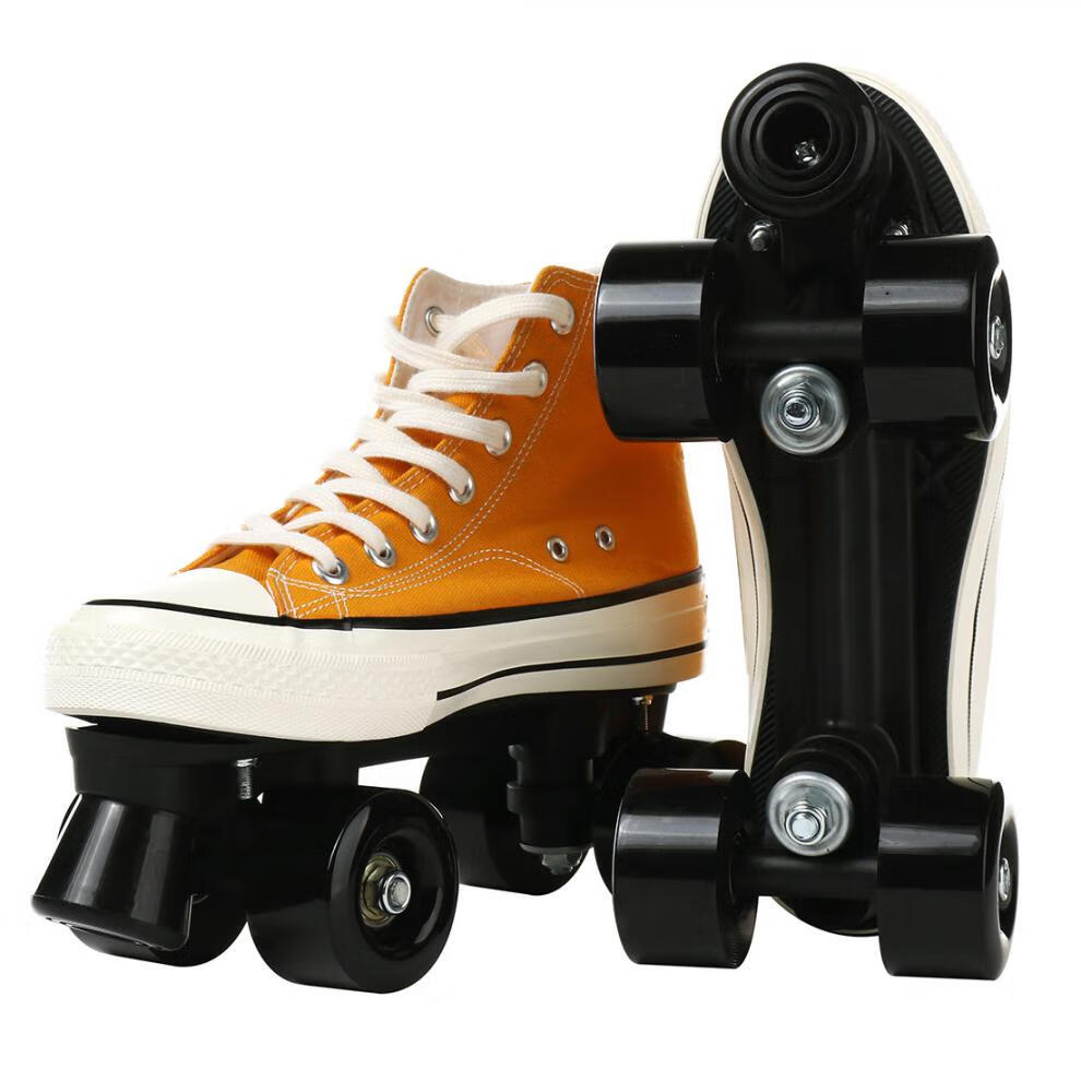 旱冰鞋双排轮滑鞋成年溜冰鞋双排男女四轮旱冰鞋成年初学闪光小孩滑轮