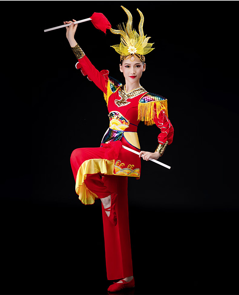 威风锣鼓服装打鼓服演出服中国风腰鼓扭秧歌的衣服大鼓表演服装演出服