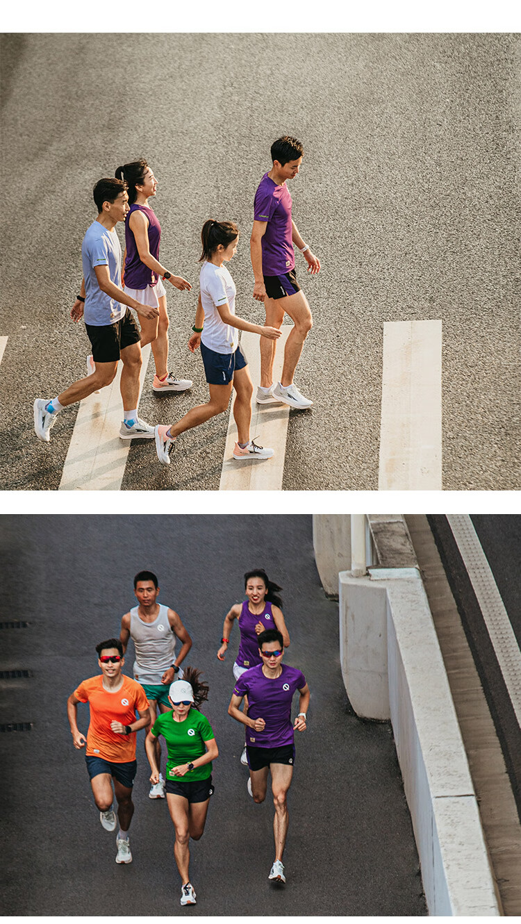 轻功体育qinkung女士定格圆领运动跑步短袖训练轻薄吸湿速干t恤 皎白