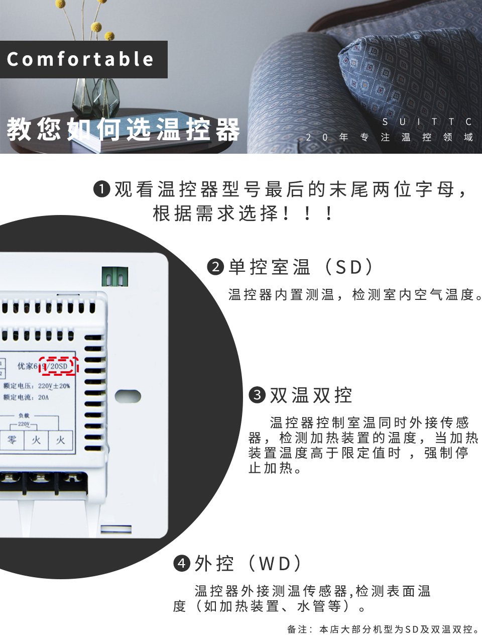 suittc鑫源溫控器無線wifi智能app操控20a大負載開關可調節溫度暗裝暗