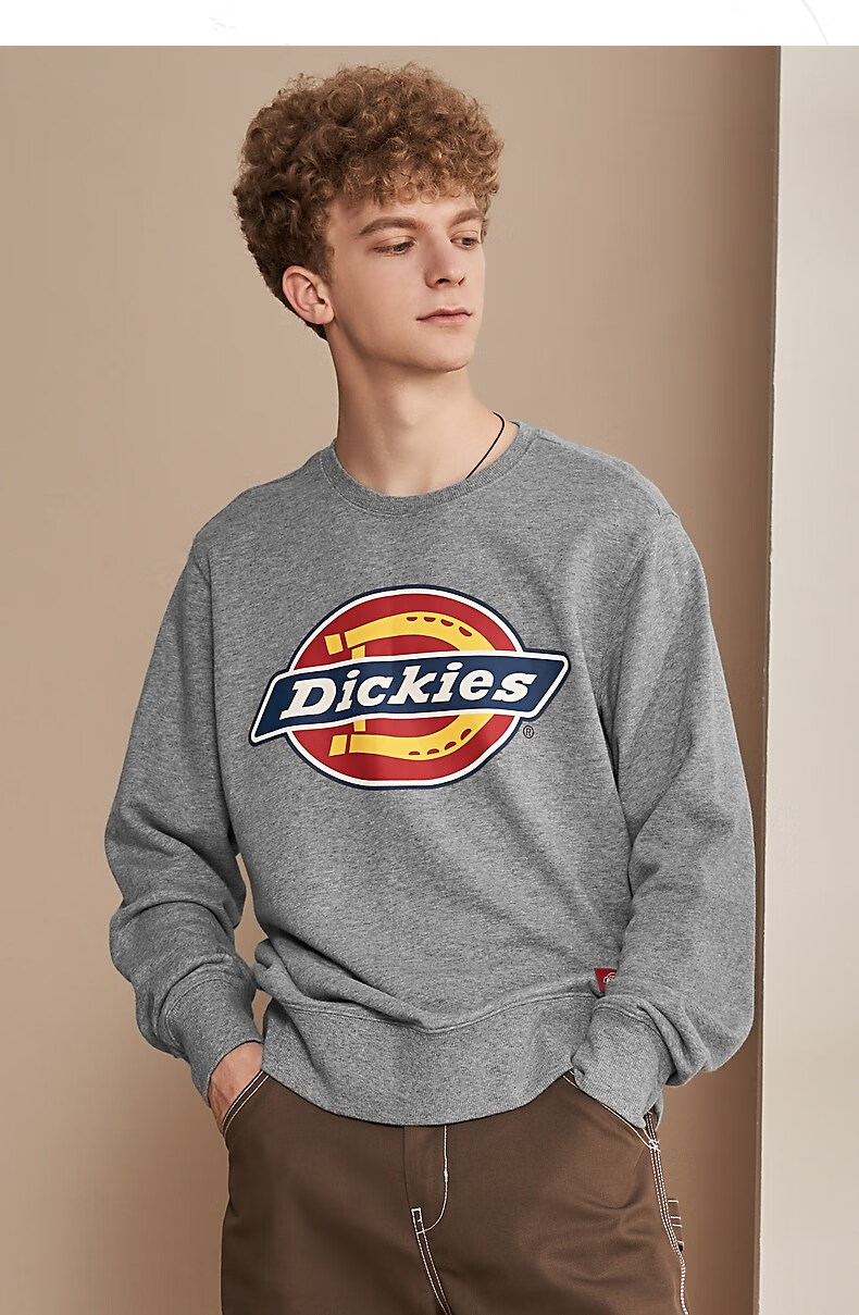 dickies dickies圆领卫衣男女情侣装迪克斯潮牌印花全棉长袖t恤秋季
