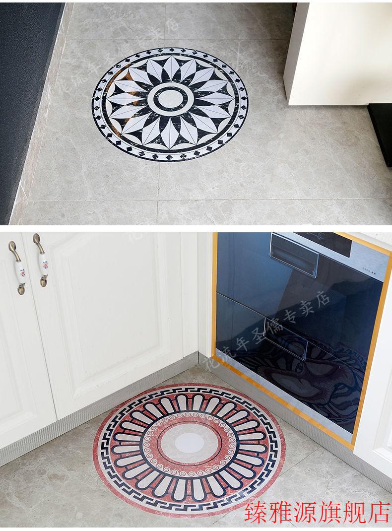 防水耐磨地垫贴圆形地板贴纸客厅瓷砖地面贴花入户玄关地砖装饰贴