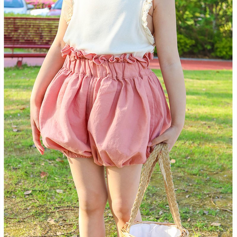 宝宝灯笼裤夏季洋气花苞裤孩宽松外穿夏装休闲南瓜圆点灯笼裤140cm