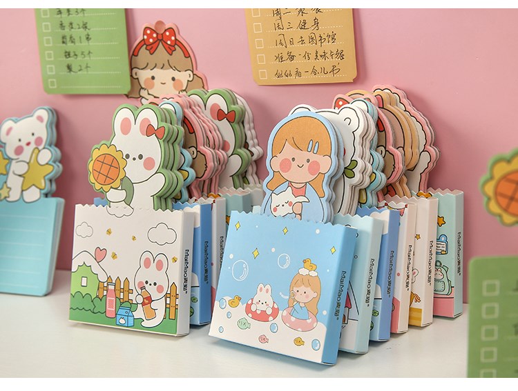 网红可爱立式便签纸无粘性创意卡通少女心便签本in日系套装学生用随身