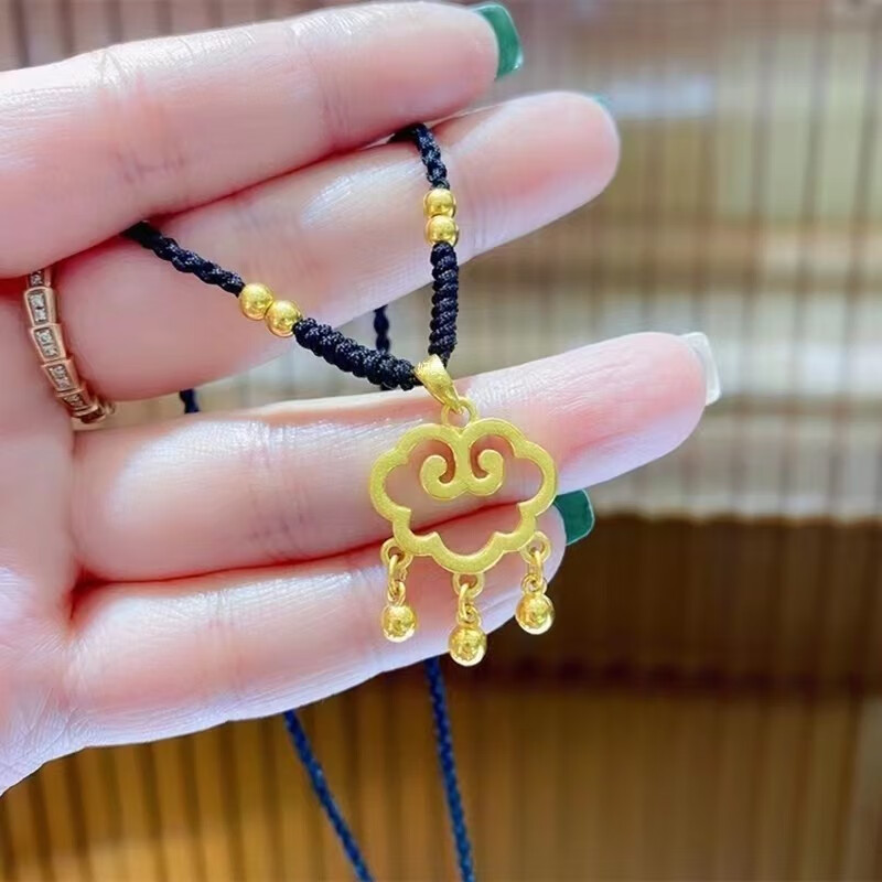 老凤凰长命锁祥云如意锁平安锁项链金锁吊坠女士如意铃铛本命年送女