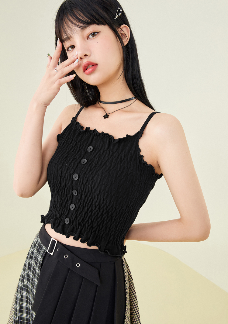 【新品】乐町甜美小吊带2021春夏新款吊带背心女夏外穿设计感潮 钴蓝