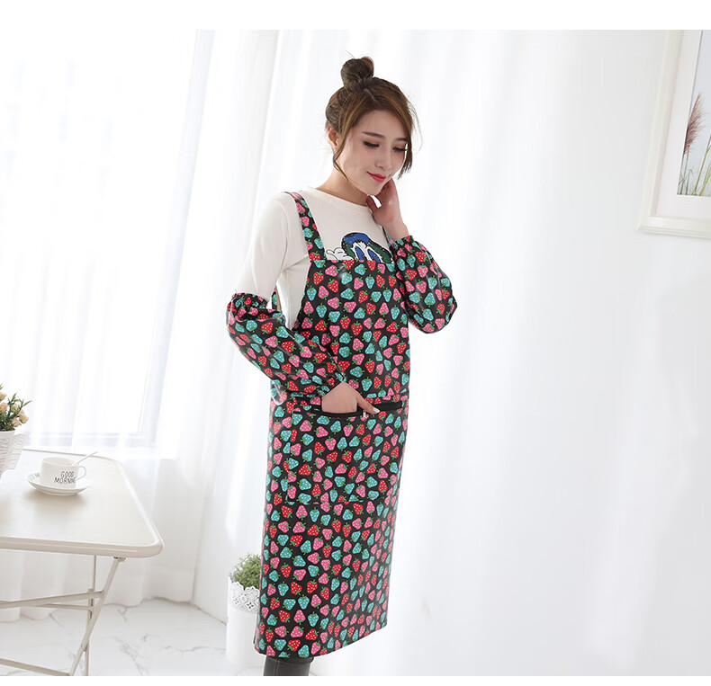 韩版背心式皮革围裙防水防油厨房做饭反穿罩衣男女工作护衣工装可开票