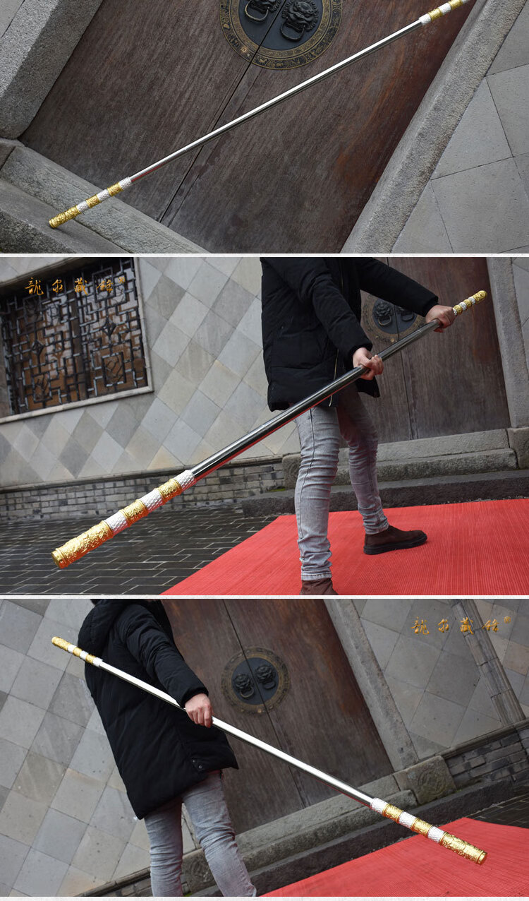 齐天大圣孙悟空武w器如意金箍棒大号木质玩具w术长棍游戏cos道具 02