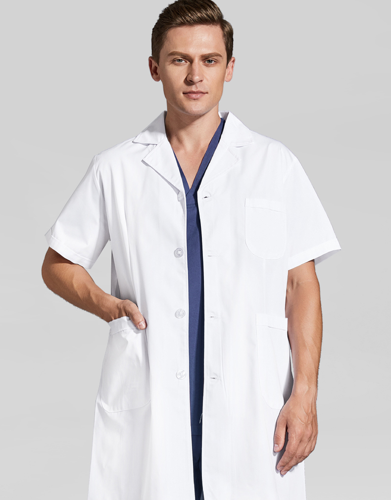 瀚会白大褂短袖男女医长袖护士服生用白大衣工作服学生实验夏季美容院