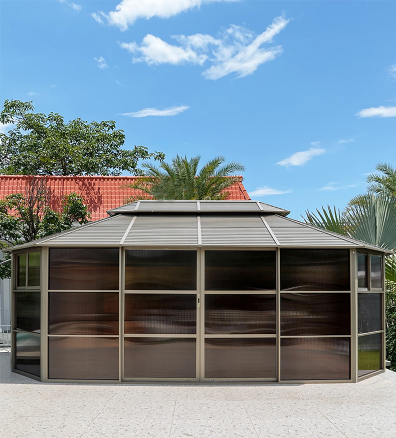 梓晴户外凉亭别墅庭院玻璃房子楼顶花园铝合金亭子露台简易阳光房3x3m