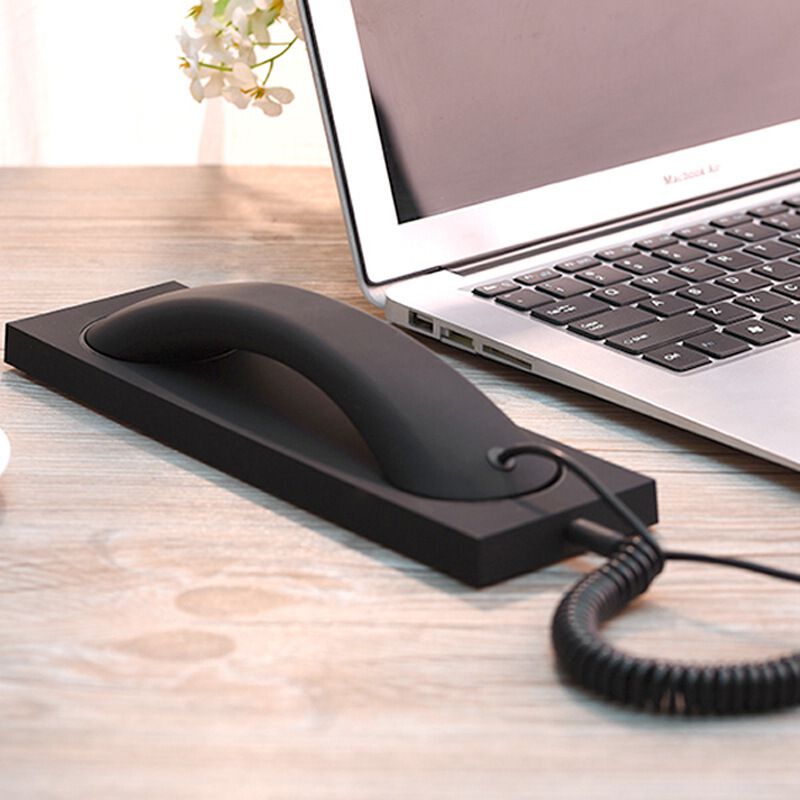 智宙 电脑耳·机话筒 耳麦座机电话机通用型手机听筒 网红外接带底座