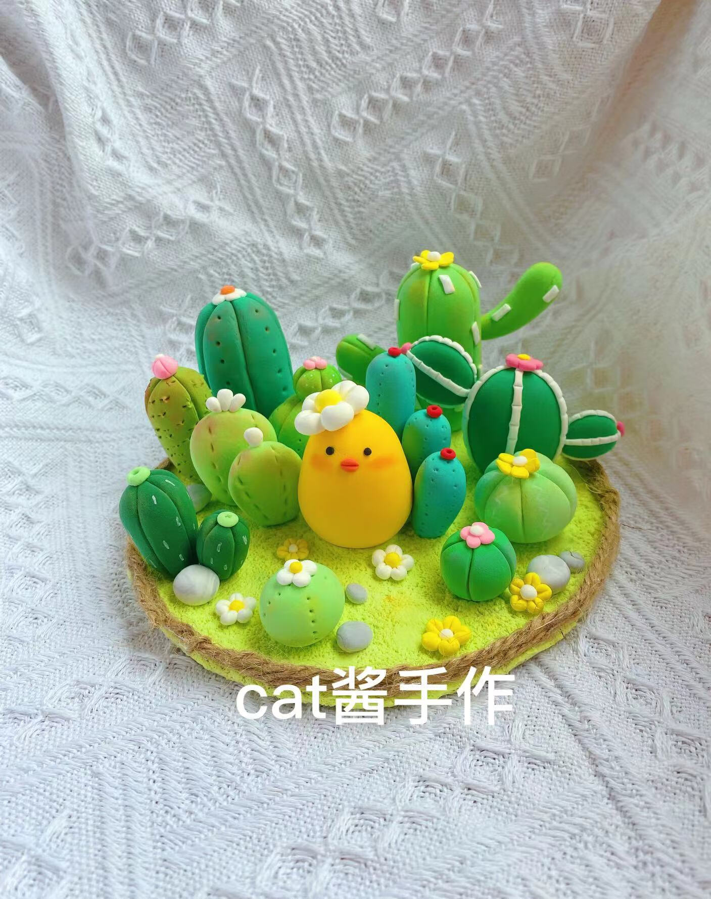 超轻粘土仙人掌 仙人掌安东尼定制超轻黏粘土成品作品彩泥橡皮泥幼儿