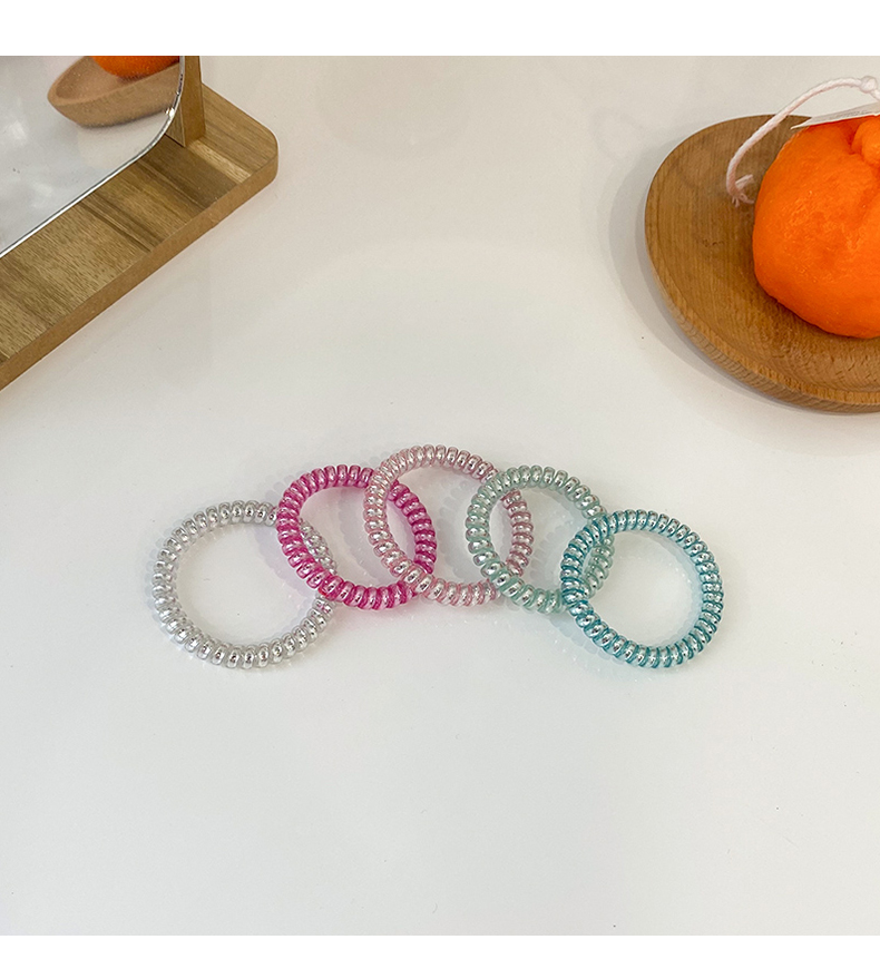 简约少女电话绳电话圈电话线发圈发绳高弹力皮筋扎发马尾头绳发饰黑色