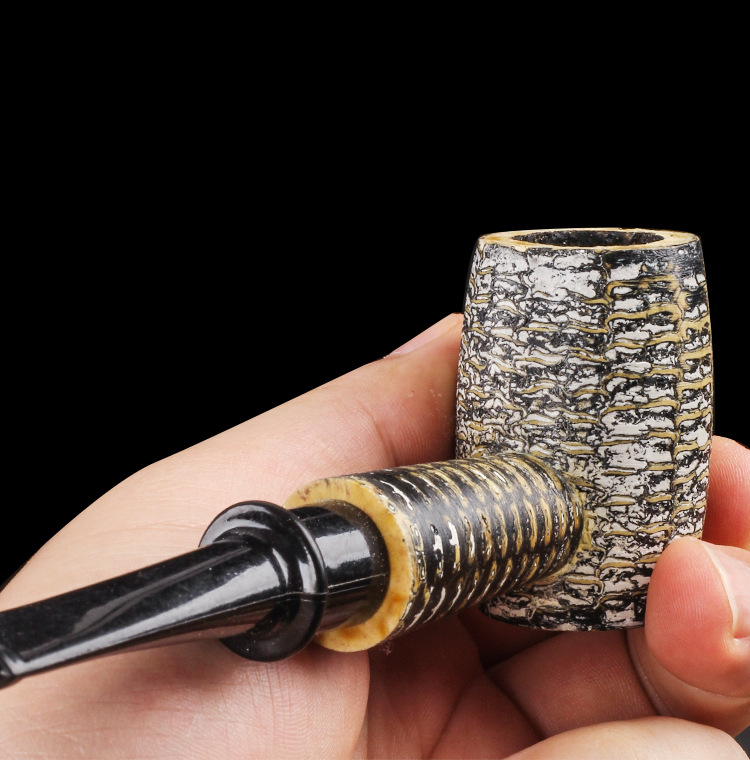 手工大号酒桶玉米斗玉米芯烟斗烟丝斗待客9mm活性炭滤芯直式弯式烟斗