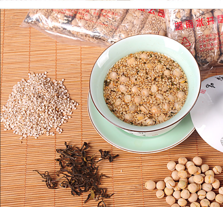 豆子芝麻茶湖南特产安化水井巷花生碗豆川豆芝麻茶姜盐茶260克花生