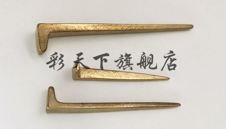 中式仿古纯铜挂钉画框挂画钩7字钉匾托钉字画牌匾挂钉画框铜钩钉 大号