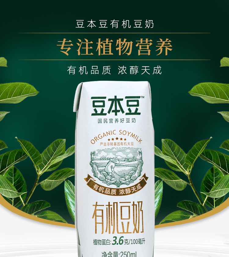 豆本豆 有机豆奶 严选有机大豆【沃尔玛】 3l(250ml*12盒)