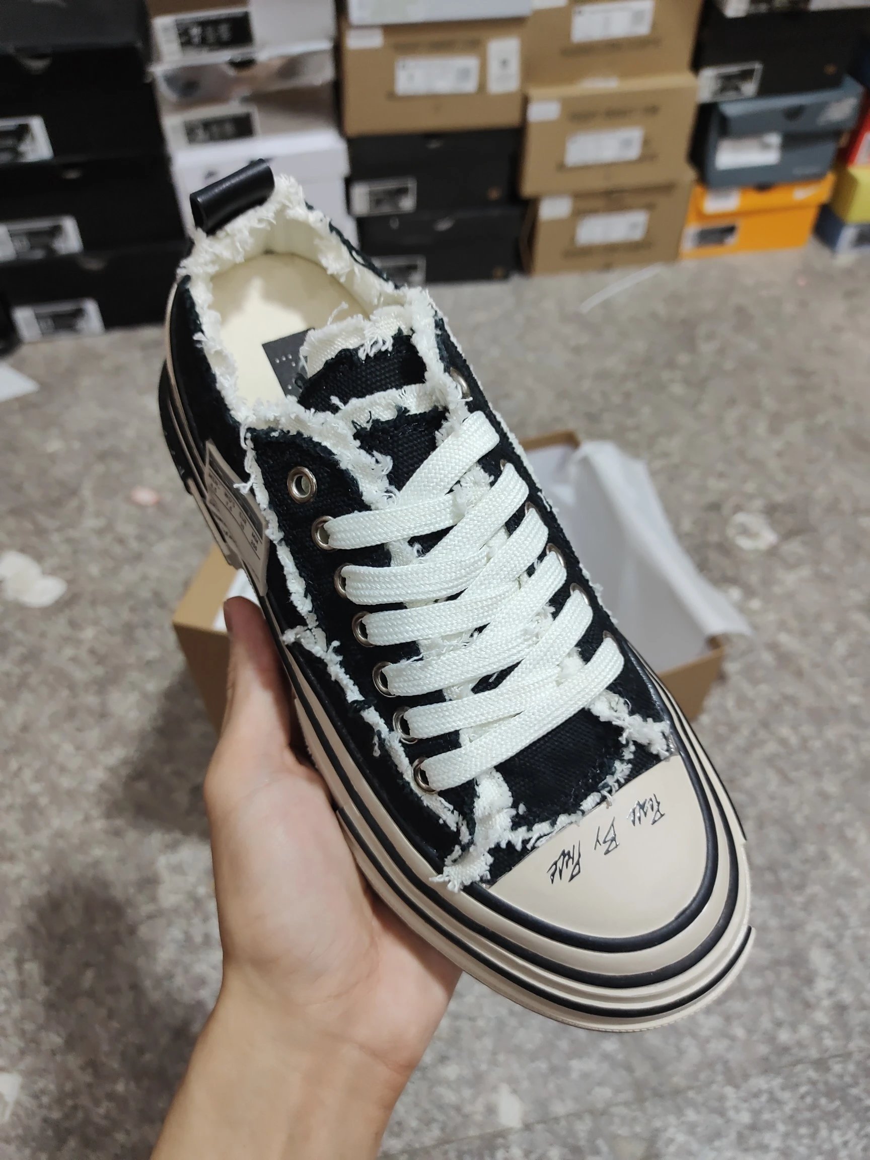 吴建豪帆布鞋软木厚底休闲乞丐帆布鞋情侣男女高版本潮流板鞋子35