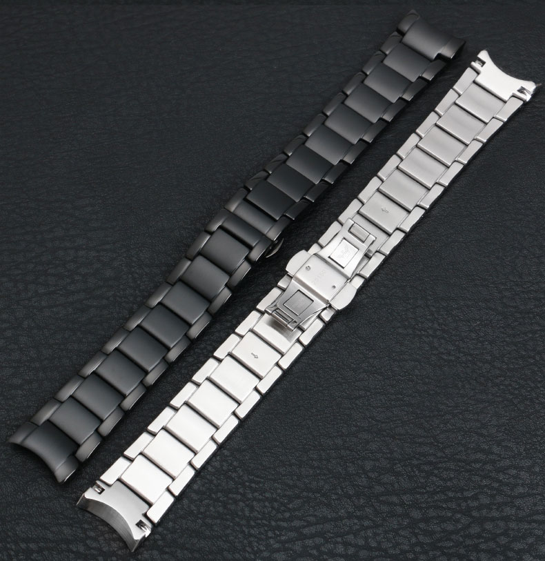 适用于阿玛尼表带 原装钢带男ar2448/2477/4663/2434蝴蝶扣实心弧口