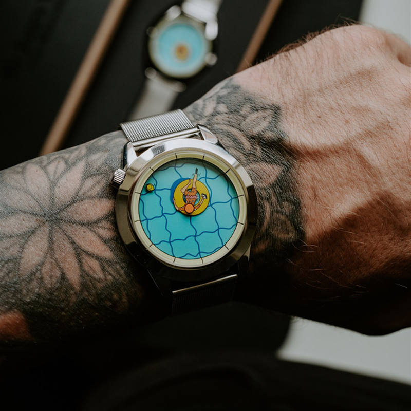 海外官网mrjones创意手表watches无所事事的下午游泳池男女情侣腕表