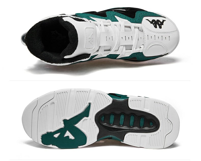 店铺推荐kappa卡帕情侣男女运动板鞋高帮篮球鞋白鞋k09y5cc72黑色漂白