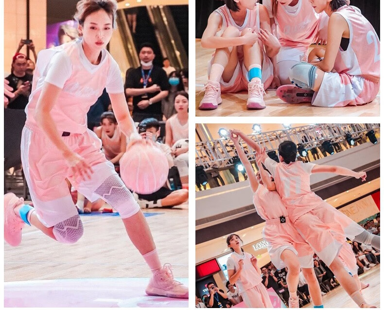 莱依莲篮球服套装女生短袖球衣定制个性潮流网红粉色宽松假两件男款