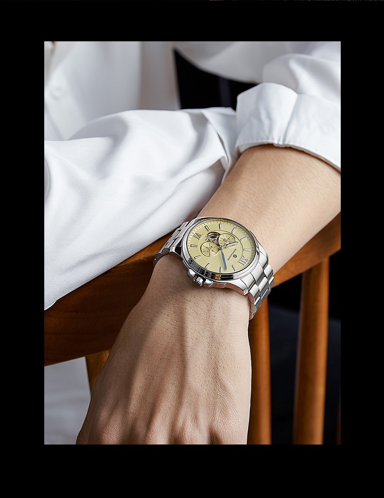 意大利品牌adamgallagher(ag)手表男机械表全自动镂空机械男士休闲风