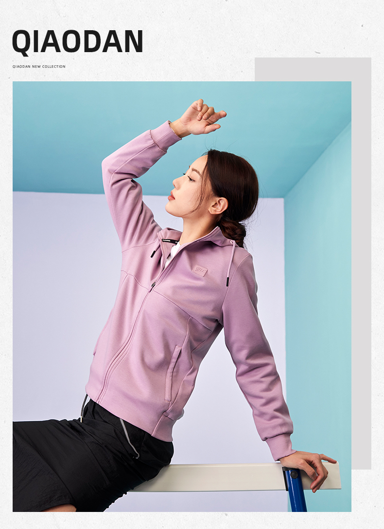 乔丹运动女装运动上衣女子2022春季新款宽松连帽短款外套运动服女官方