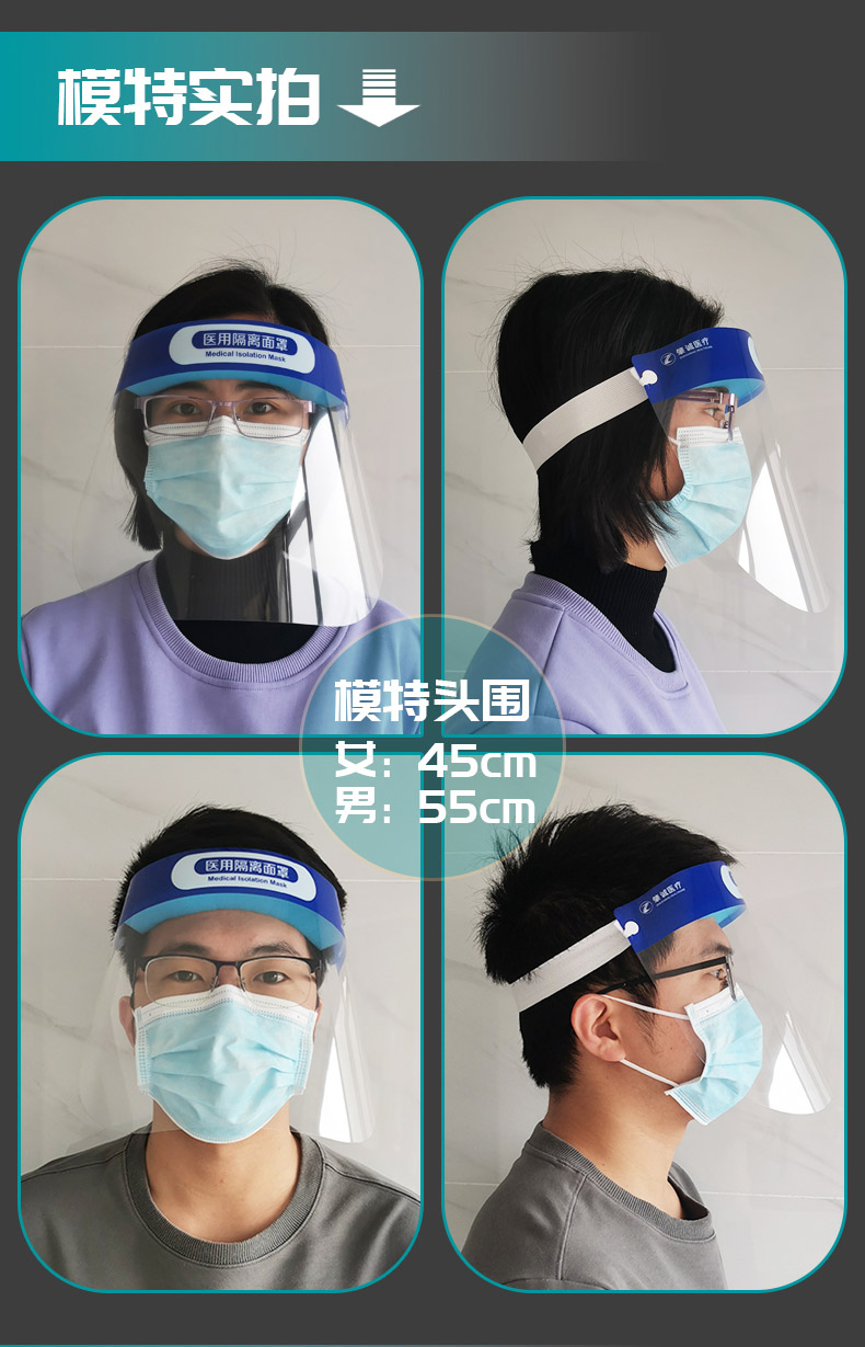 透明面具防飞沫防尘防飞溅面屏护目全脸罩高清医用隔离面罩医用护目镜