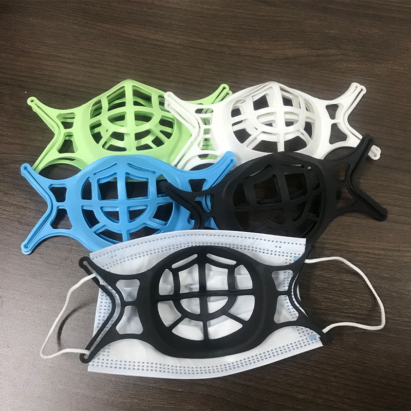 口罩支架3d硅胶口罩支架口罩防闷内托支架透气不沾口红带扣支架蓝色五