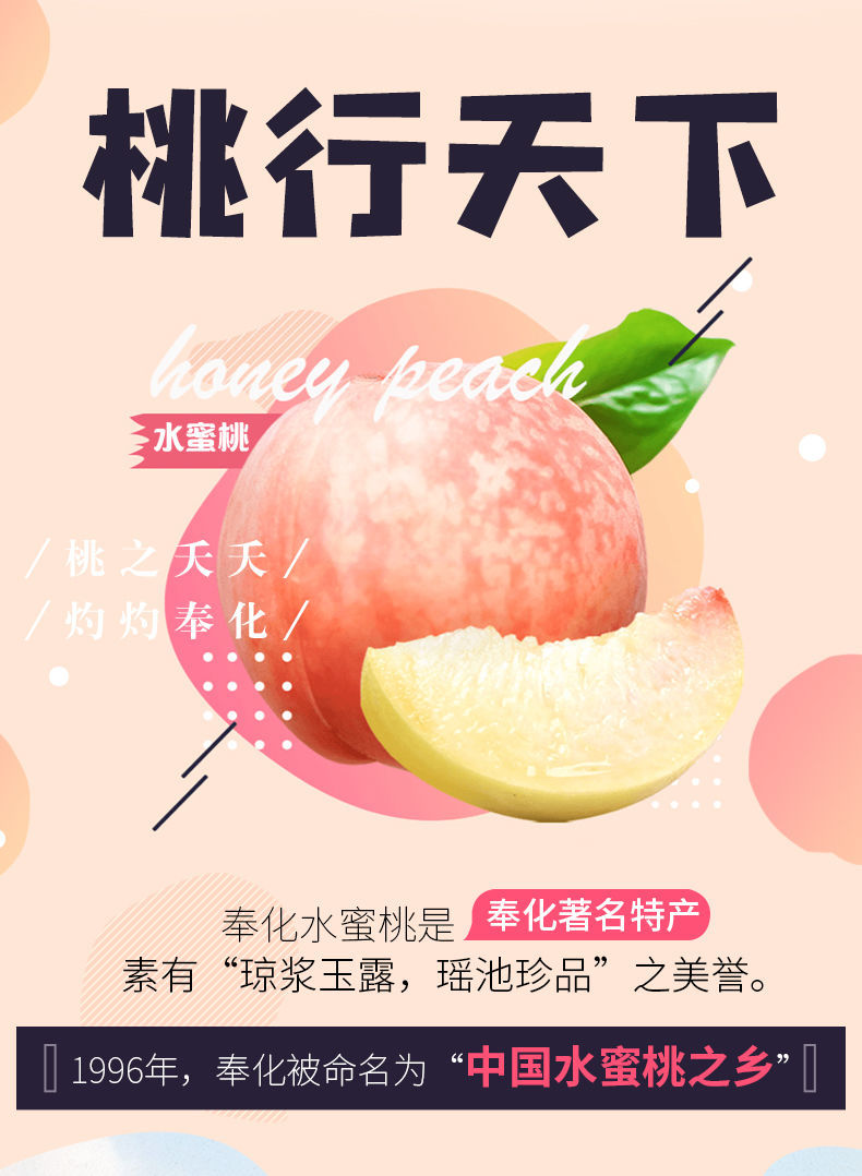 正宗宁波奉化特产水蜜桃水果当季软脆桃子毛桃白凤湖景农家现摘整箱