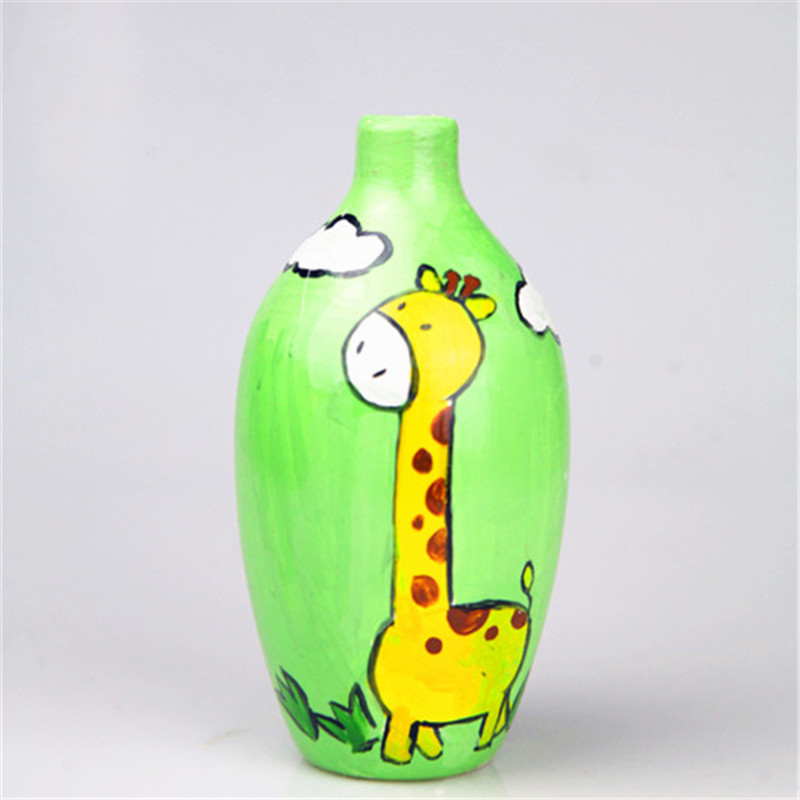 金归素胚花瓶陶艺陶吧素坯釉下彩陶瓷小白瓶画画diy陶瓷涂色白胚上色9