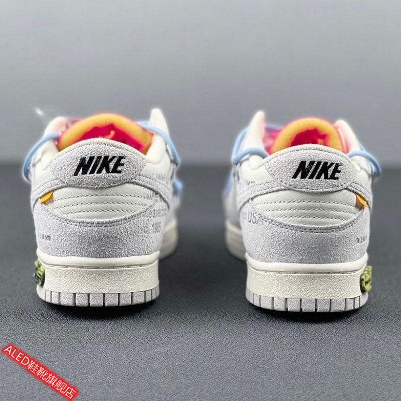 aled 【莆田纯原】ow联名dunk灰白蓝鞋带板鞋男女同款复古潮流百搭ins