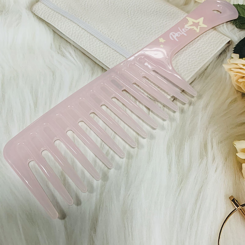卷发专用大齿梳果冻卡通梳软胶折不断防静电加厚加宽齿梳发梳果冻大齿