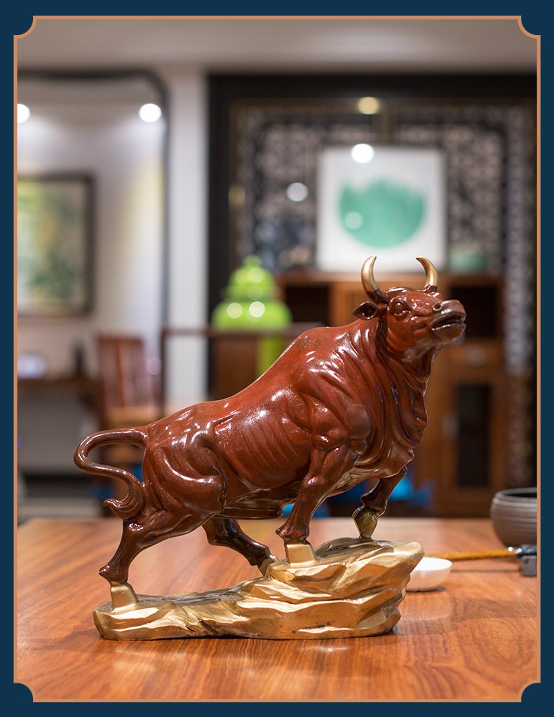 铜牛摆件牛气冲天财运牛摆设生肖牛新年吉祥物牛摆件生肖财运牛摆件