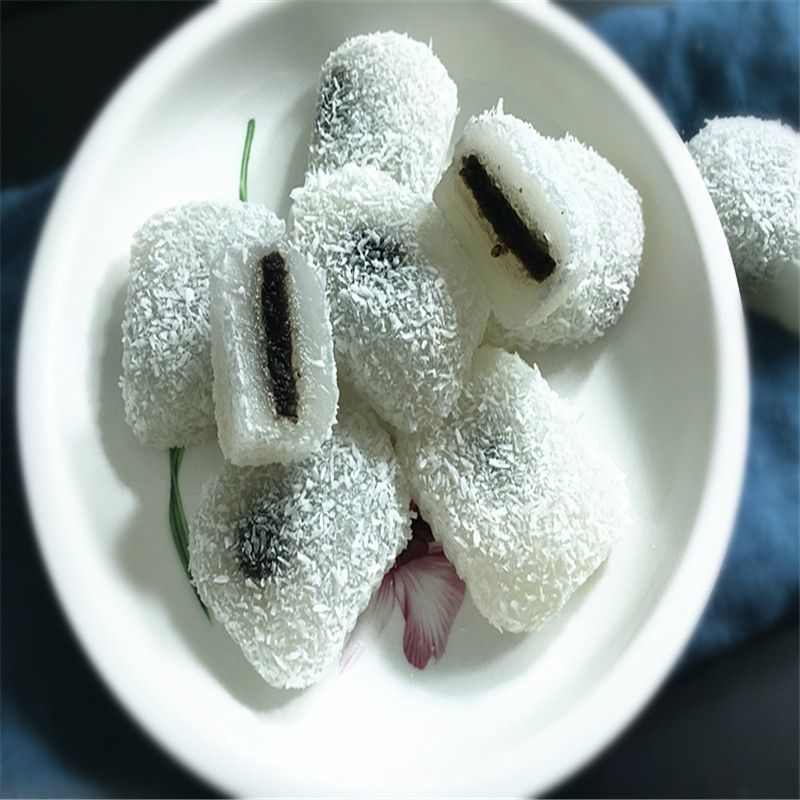 椰丝糯米糍椰蓉糍粑芝麻馅麻薯软糖驴打滚软糕即食500克500g欣鸿椰丝