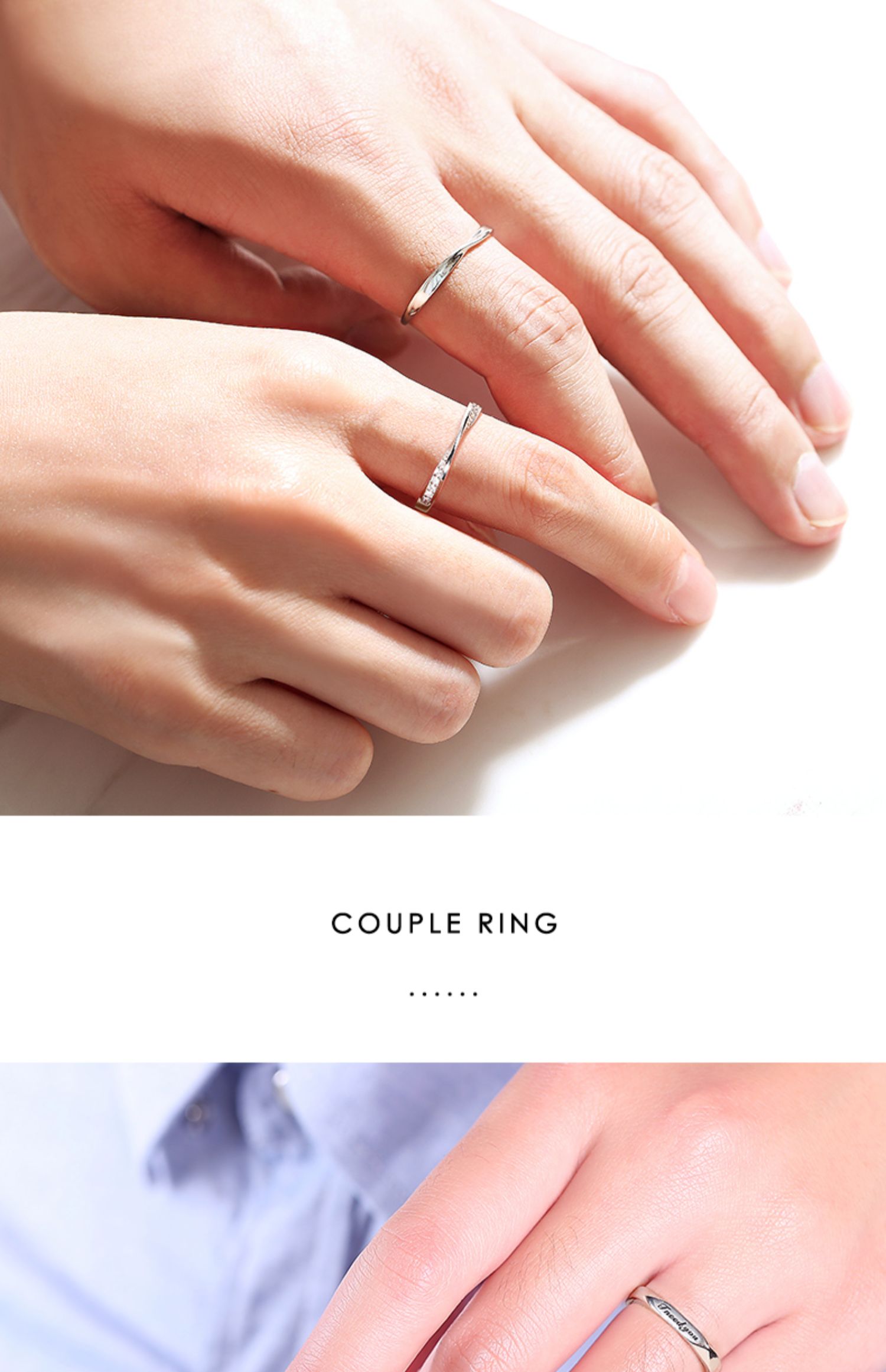 莫比乌斯环戒指fanci范琦银饰女男情侣对戒开口一对结婚告白 【一对】