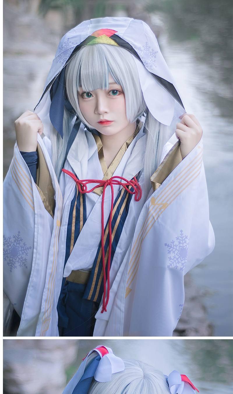 雪初音cos服初音未来和服miku雪之巫女cosplay服装假发鞋兔子全套18雪